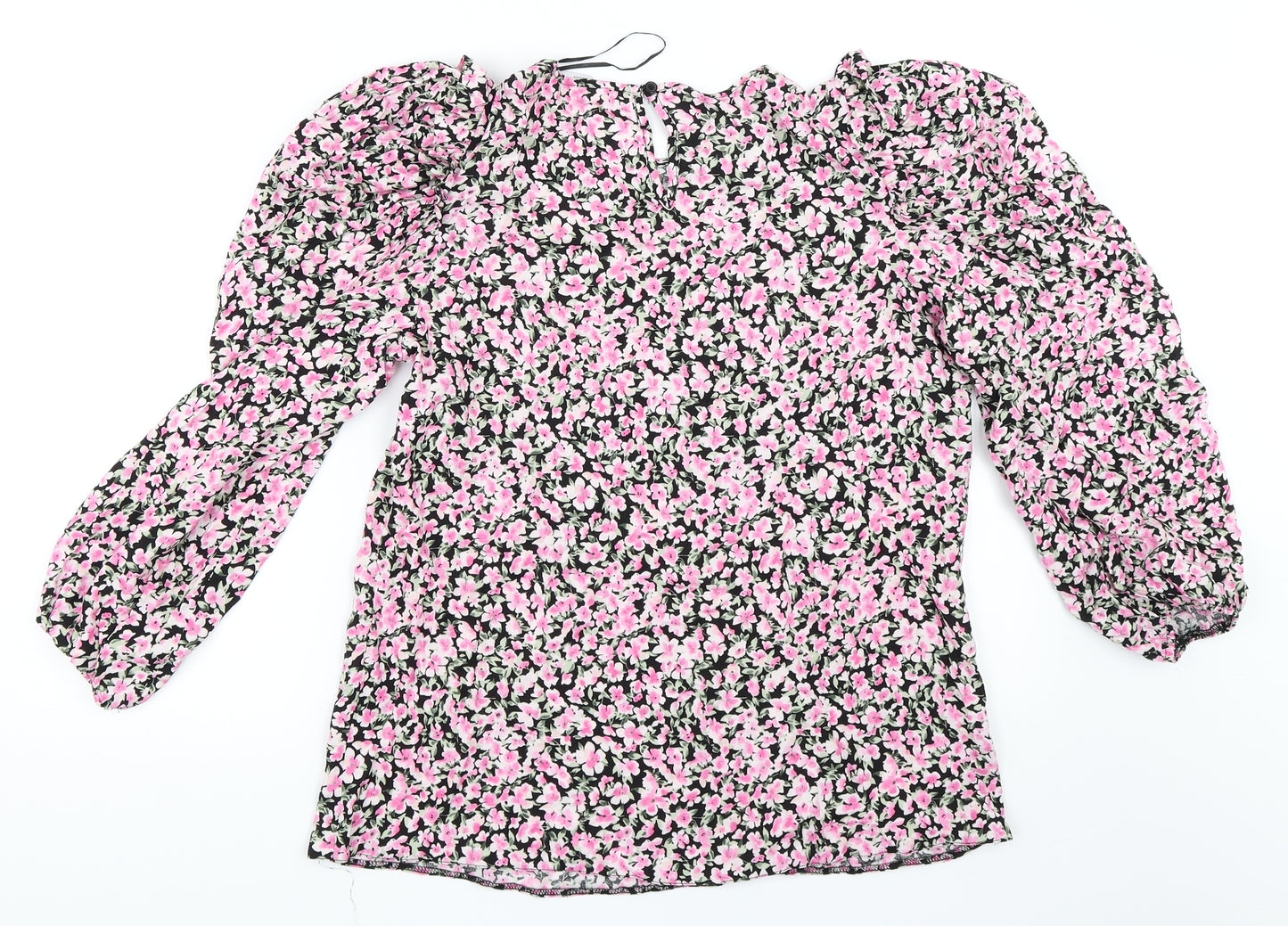 Papaya Womens Pink Floral  Basic Blouse Size 12