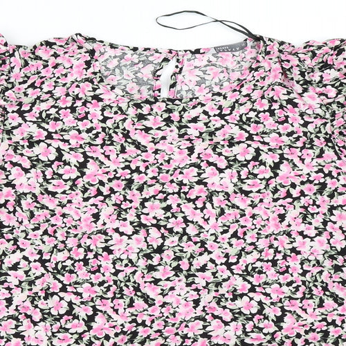 Papaya Womens Pink Floral  Basic Blouse Size 12