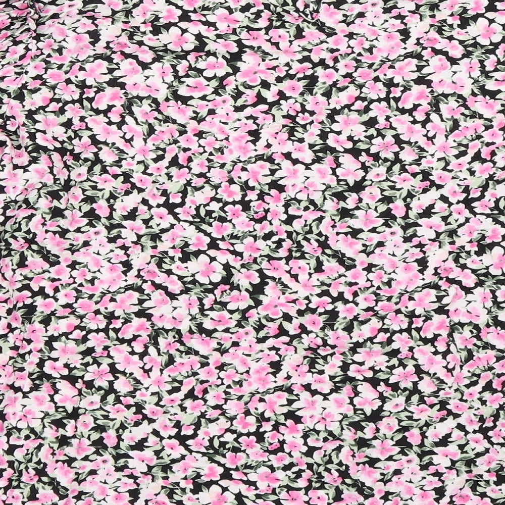 Papaya Womens Pink Floral  Basic Blouse Size 12