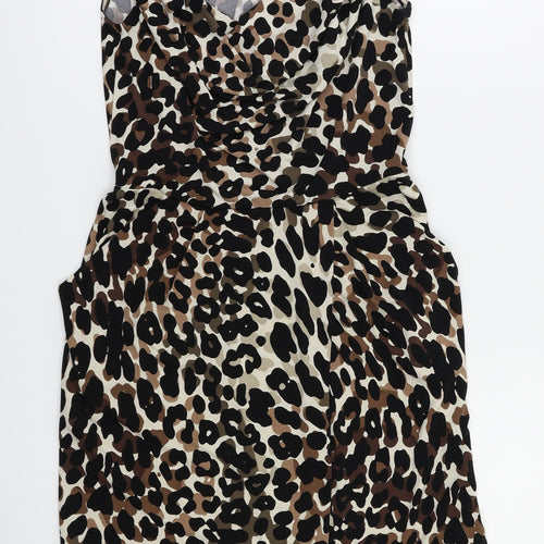 Debenhams Womens Black Animal Print  Fit & Flare  Size 8