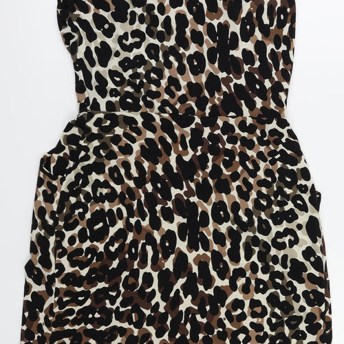 Debenhams Womens Black Animal Print  Fit & Flare  Size 8