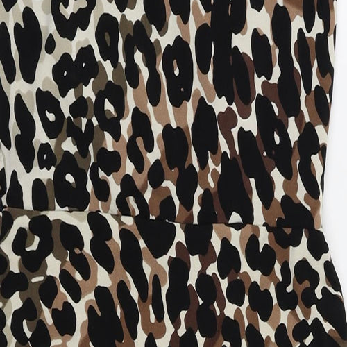 Debenhams Womens Black Animal Print  Fit & Flare  Size 8