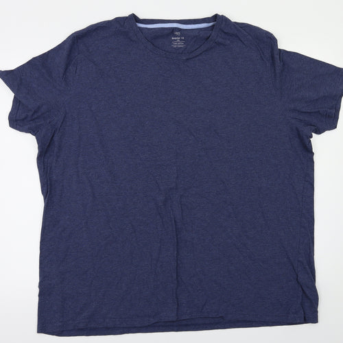 m&s Mens Blue Houndstooth   T-Shirt Size 3XL