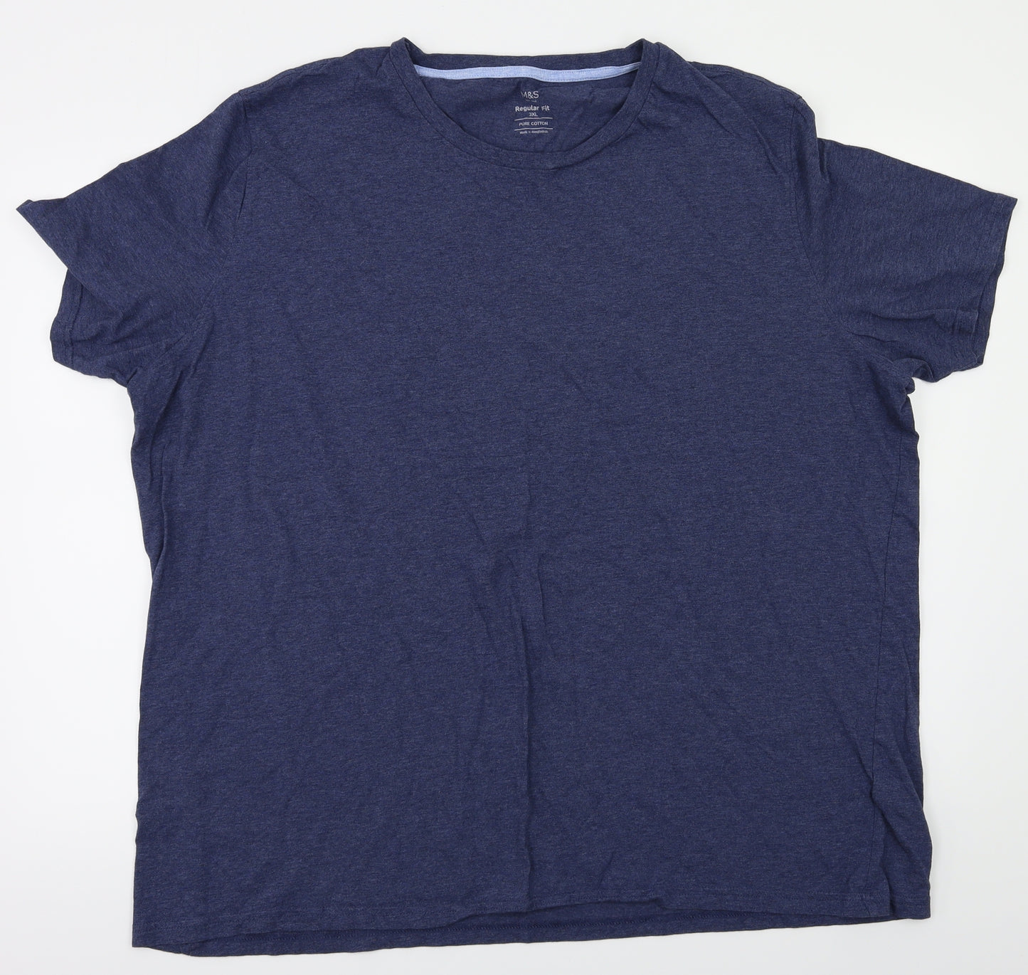 m&s Mens Blue Houndstooth   T-Shirt Size 3XL