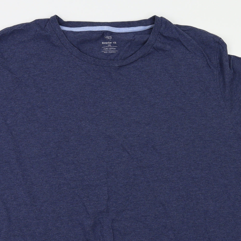 m&s Mens Blue Houndstooth   T-Shirt Size 3XL