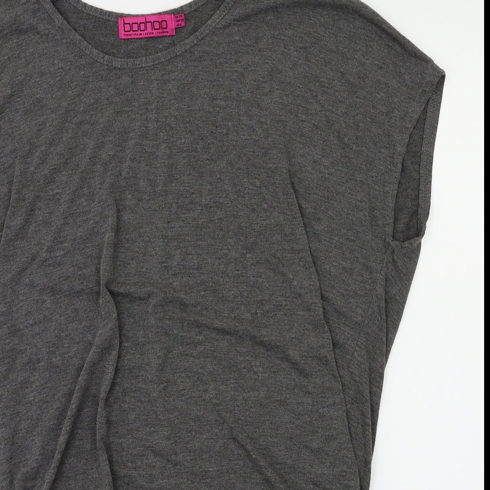 Boohoo Womens Grey   Basic T-Shirt Size 10