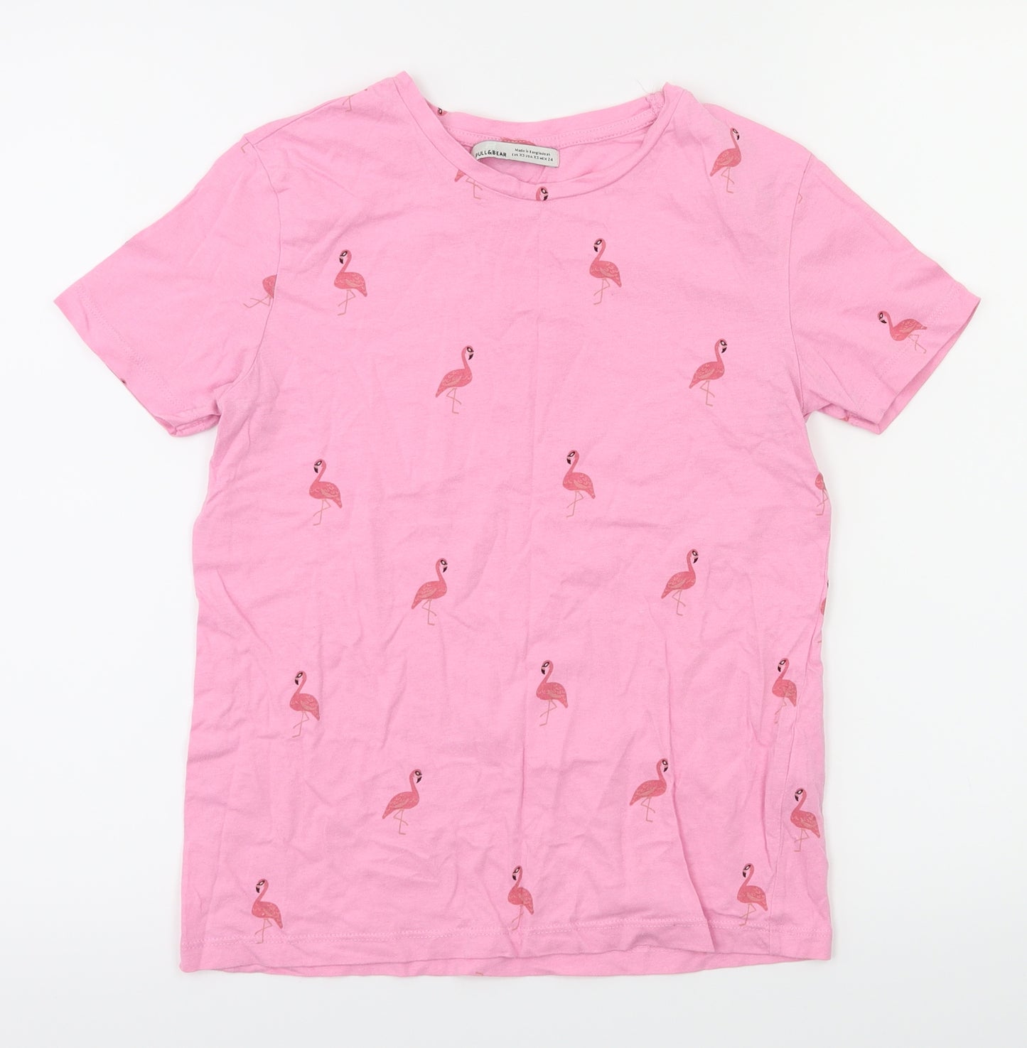 pull bear  Girls Pink Animal Print  Pullover T-Shirt Size XS