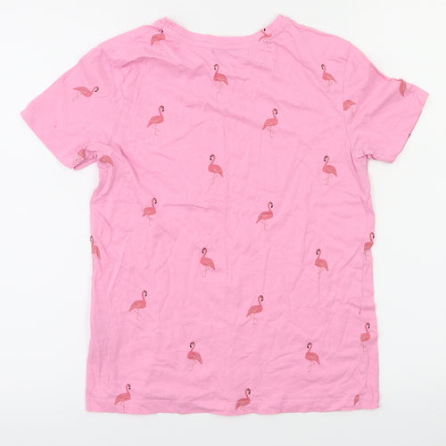 pull bear  Girls Pink Animal Print  Pullover T-Shirt Size XS