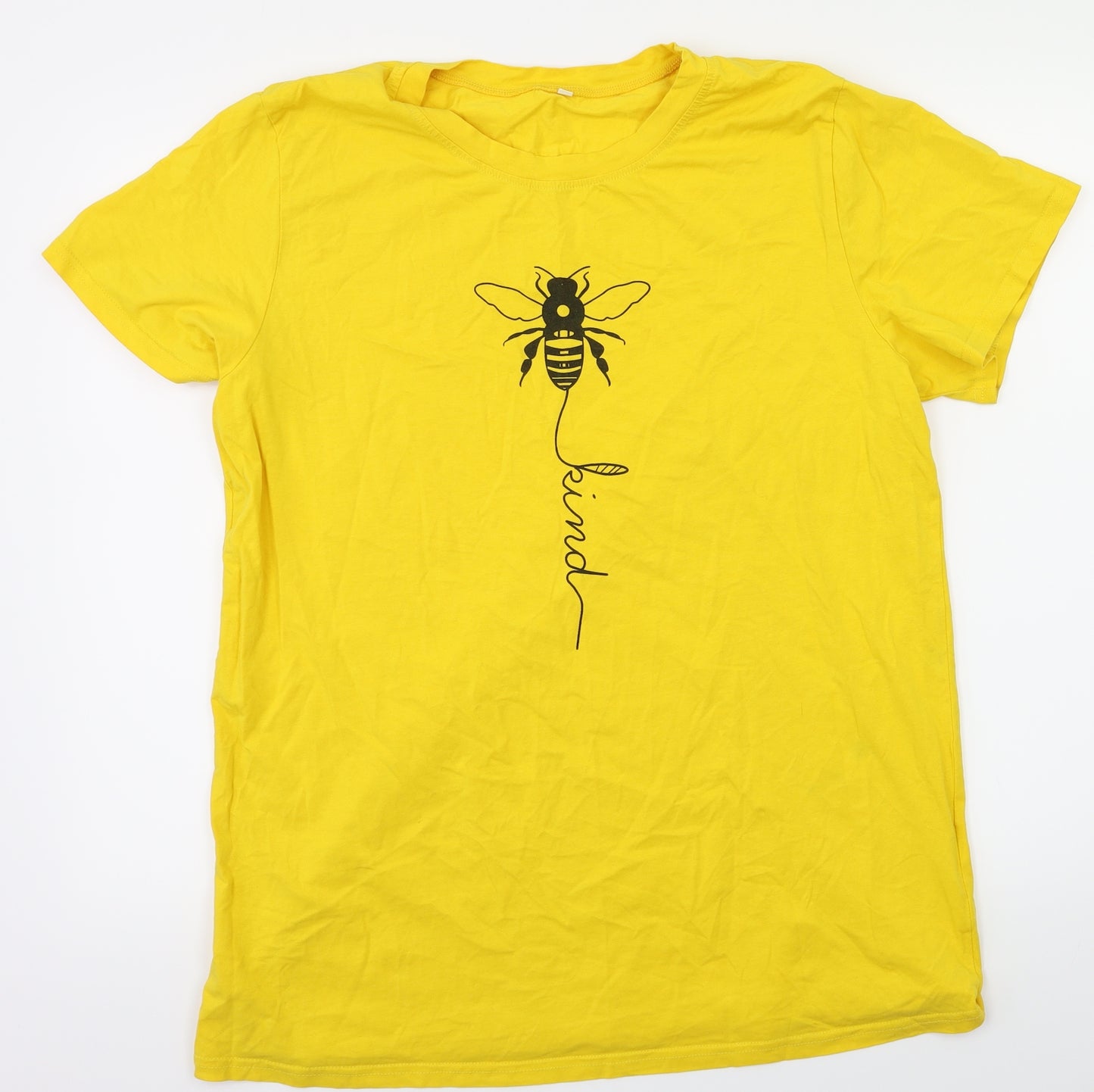 Preworn Womens Yellow Animal Print  Basic T-Shirt Size XL