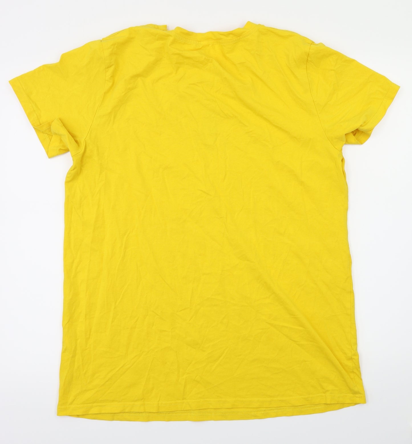 Preworn Womens Yellow Animal Print  Basic T-Shirt Size XL