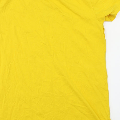 Preworn Womens Yellow Animal Print  Basic T-Shirt Size XL