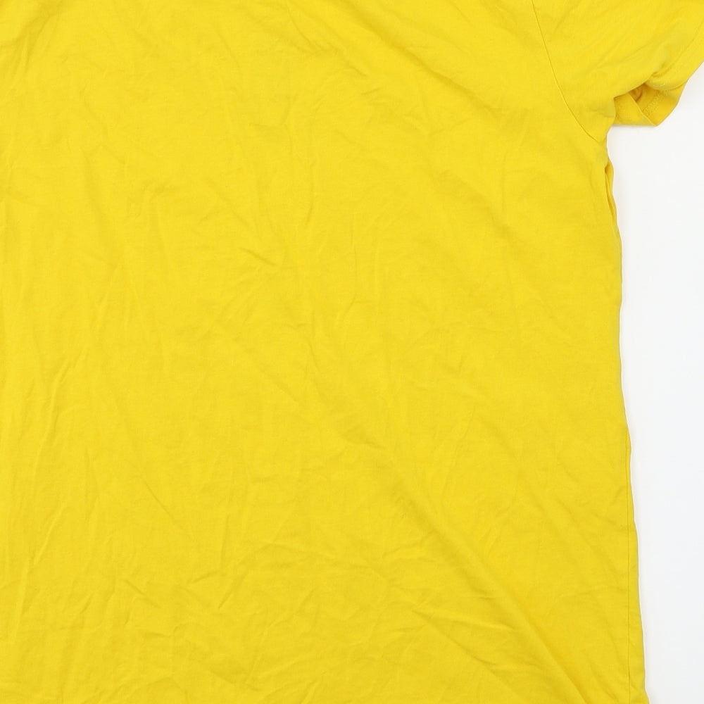 Preworn Womens Yellow Animal Print  Basic T-Shirt Size XL