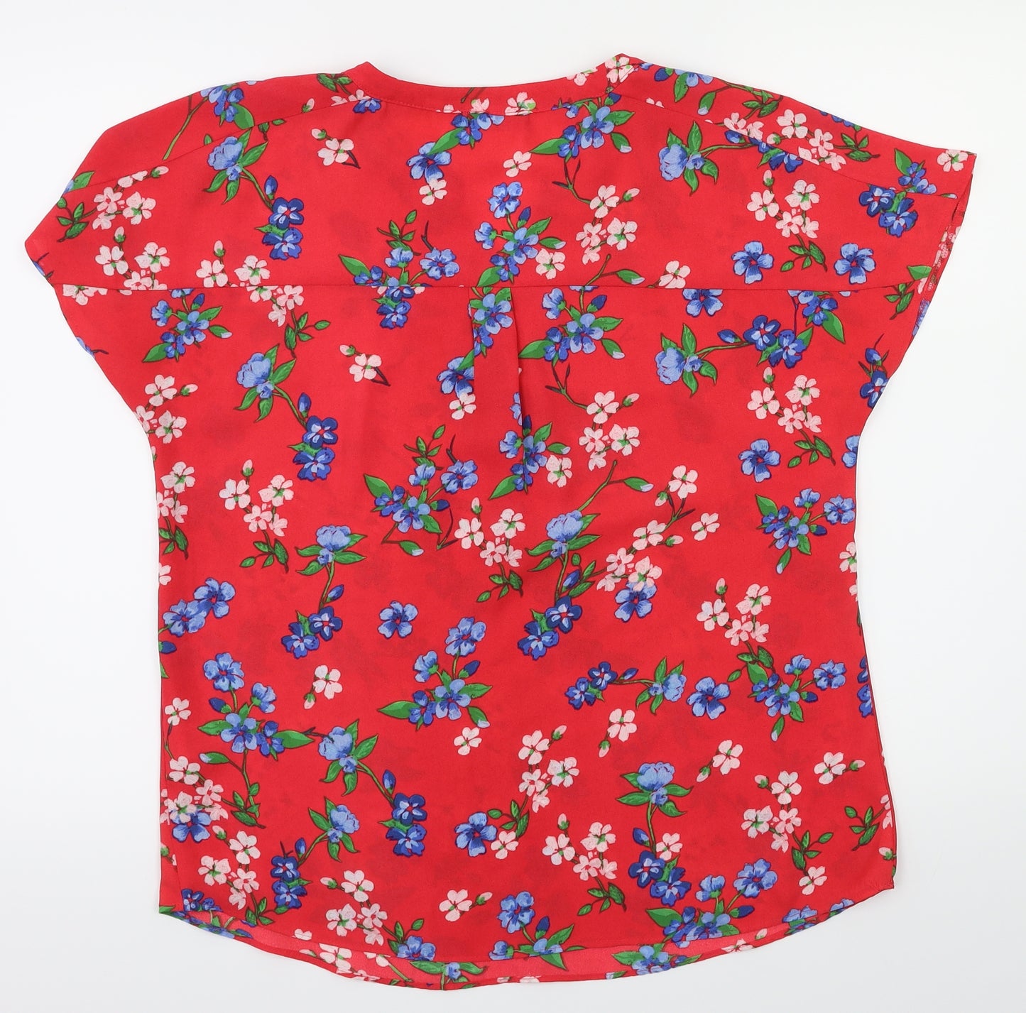 Papaya Womens Red Floral  Basic Blouse Size 12