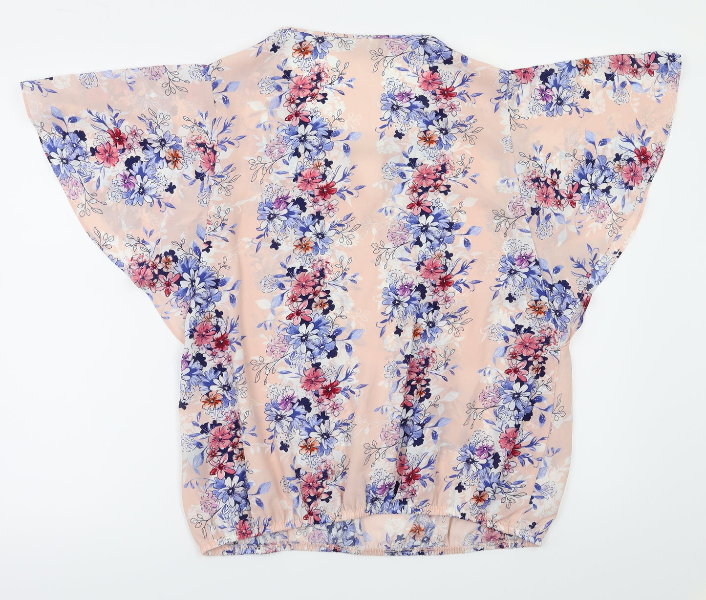George Womens Pink Floral  Basic Blouse Size 12