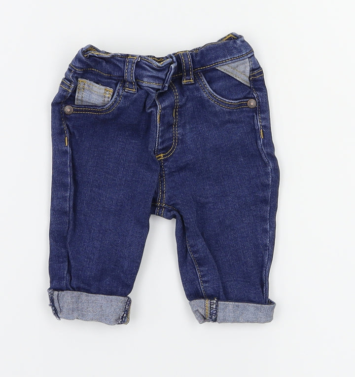 George Girls Blue Cargo Jeans Size 0-3 Months