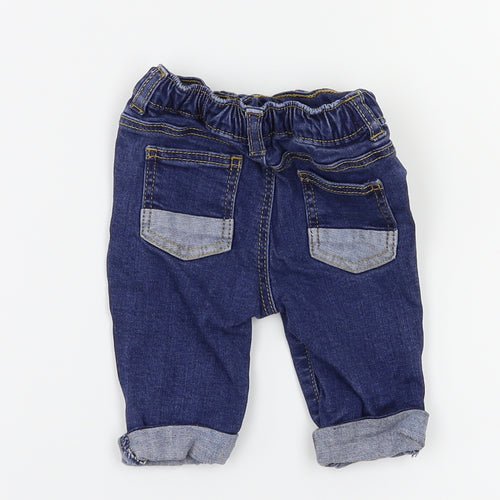 George Girls Blue   Cargo Jeans Size 0-3 Months