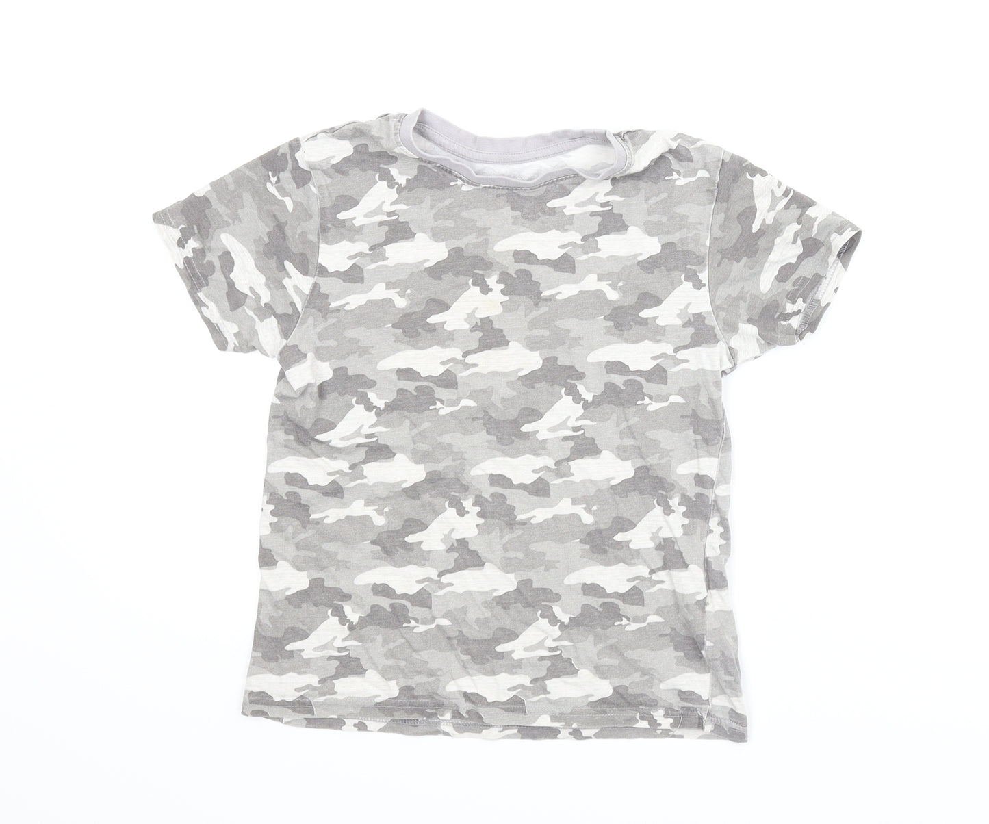 Primark Boys Grey Camouflage  Basic T-Shirt Size 7-8 Years