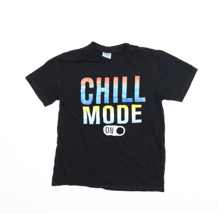 Pyjamas.com Boys Black Basic T-Shirt Size 11-12 Years