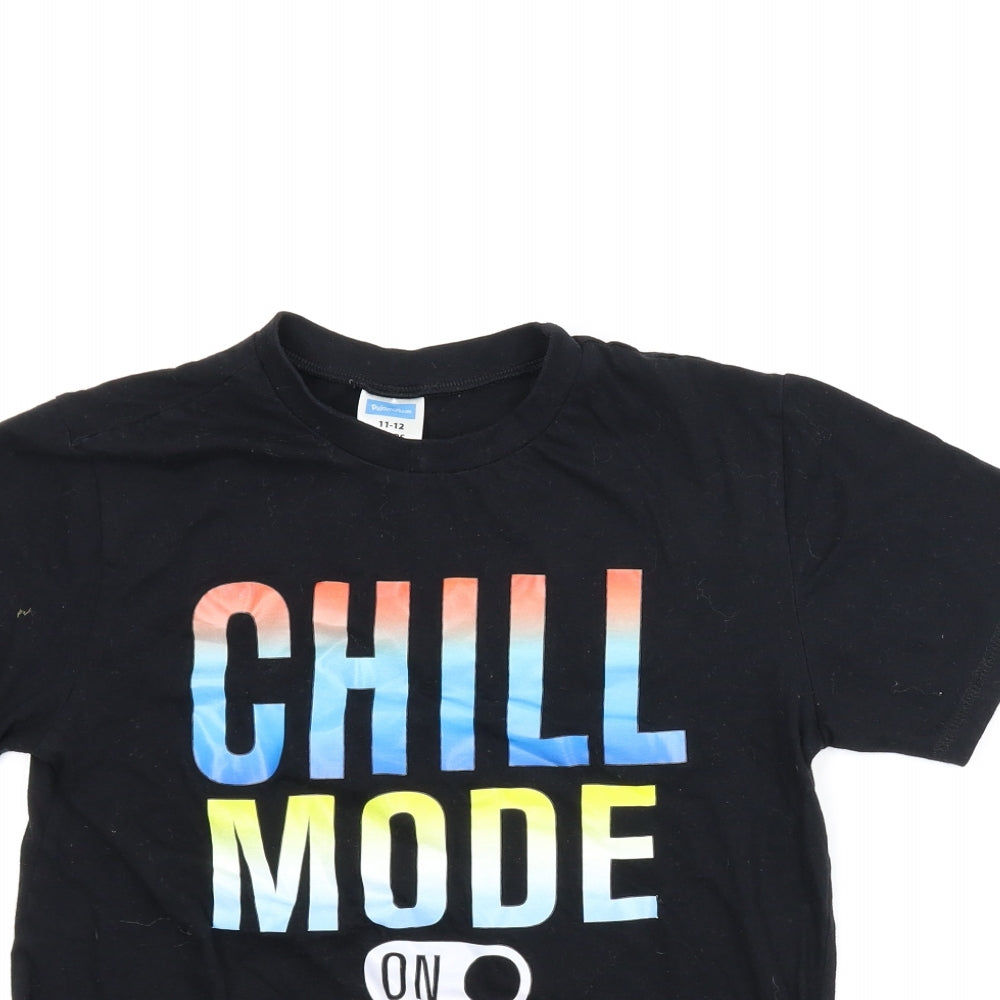 Pyjamas.com Boys Black   Basic T-Shirt Size 11-12 Years