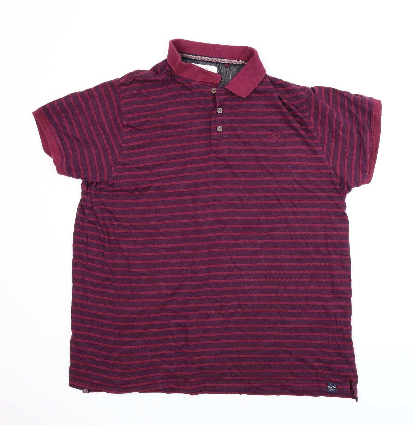 Weird Fish Mens Purple Striped   T-Shirt Size 2XL