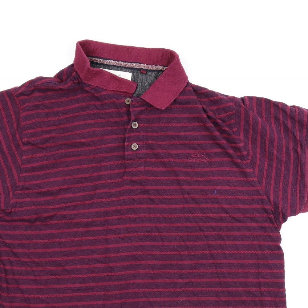 Weird Fish Mens Purple Striped   T-Shirt Size 2XL