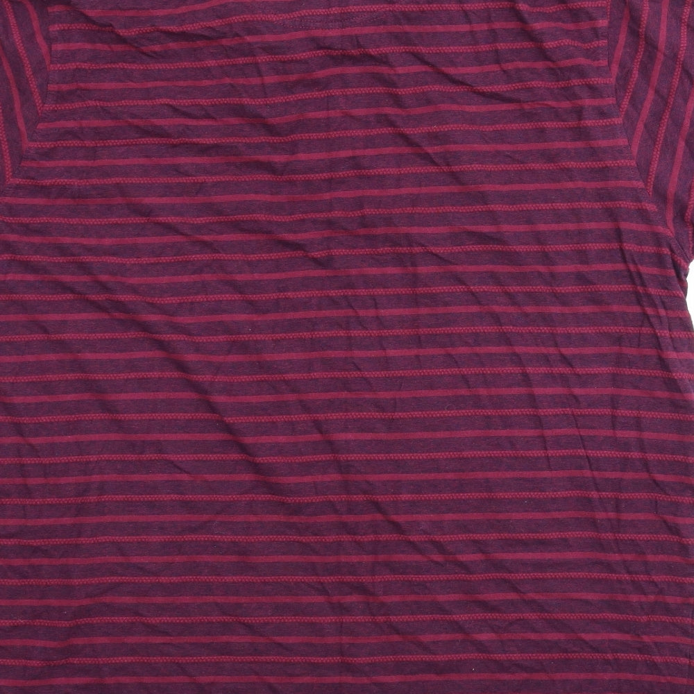 Weird Fish Mens Purple Striped   T-Shirt Size 2XL