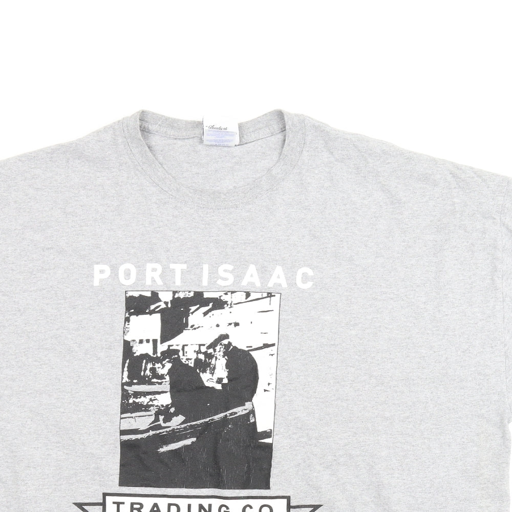 Port Isaac Mens Grey    T-Shirt Size 2XL