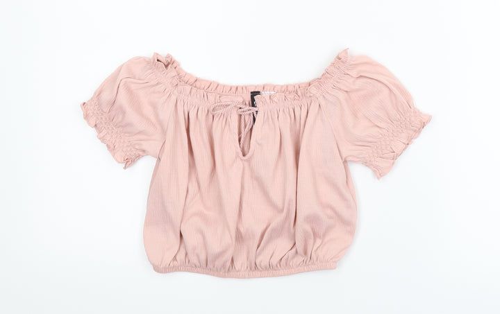 Divided Womens Pink   Cropped Blouse Size XS