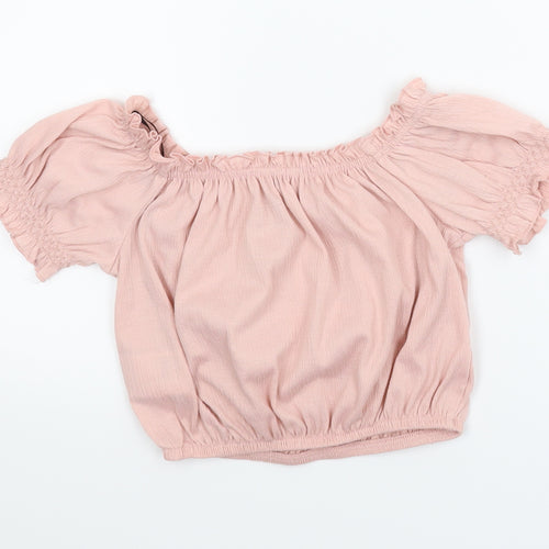Divided Womens Pink   Cropped Blouse Size XS