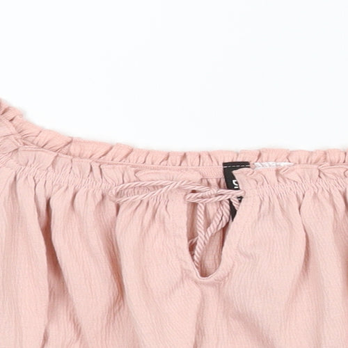 Divided Womens Pink   Cropped Blouse Size XS