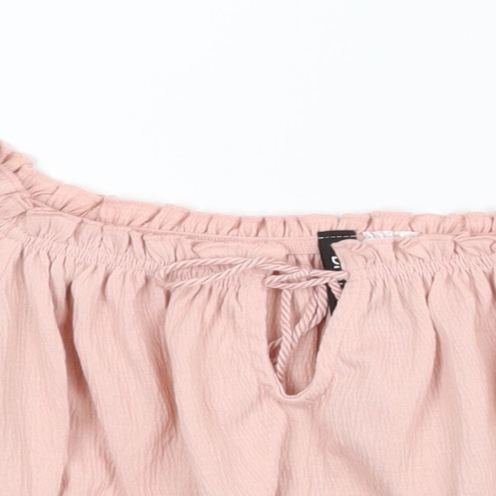 Divided Womens Pink   Cropped Blouse Size XS