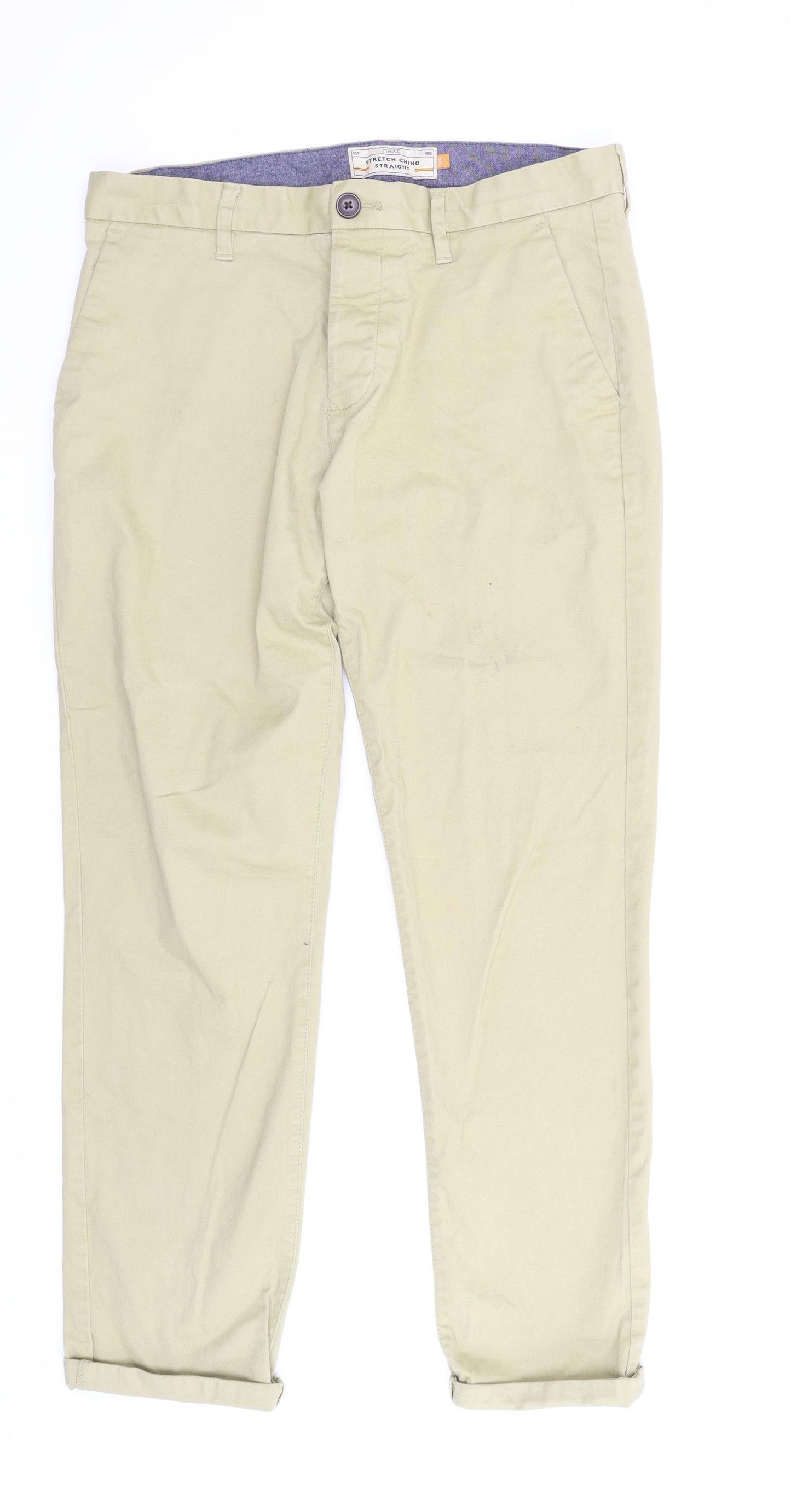 NEXT Mens Beige   Chino Trousers Size 32 in L29 in
