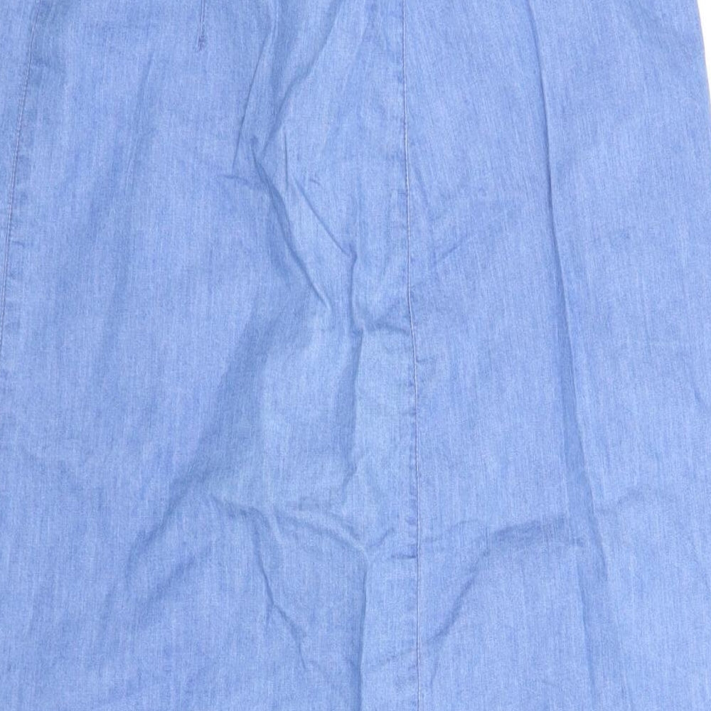 Warehouse Womens Blue  Denim Wrap Skirt Size 14