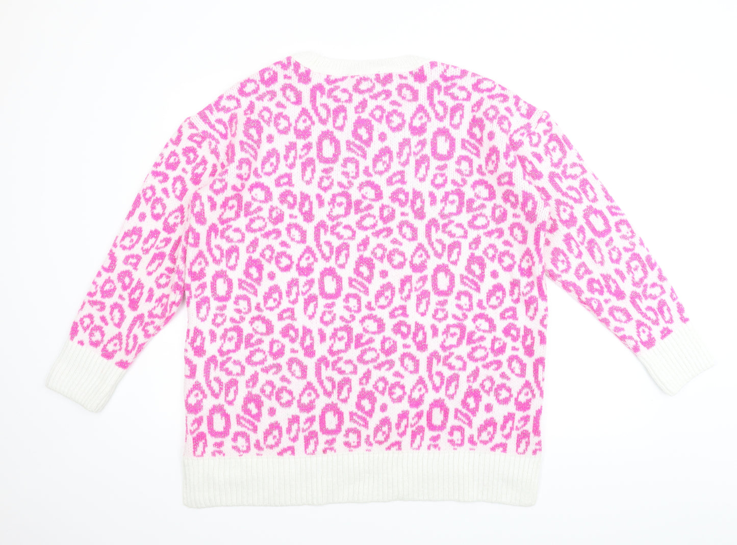 George Womens Pink Animal Print  Pullover Jumper Size 16