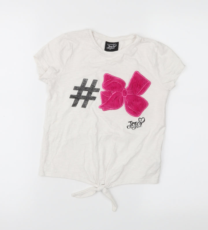 Nickelodeon Girls White Jersey Basic T-Shirt Size 8-9 Years
