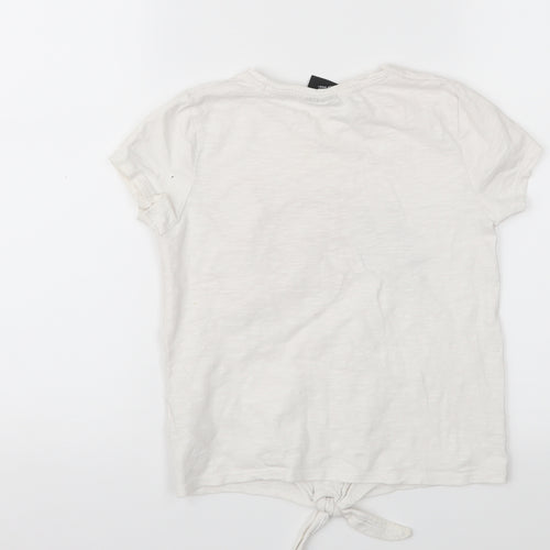 Nickelodeon Girls White  Jersey Basic T-Shirt Size 8-9 Years