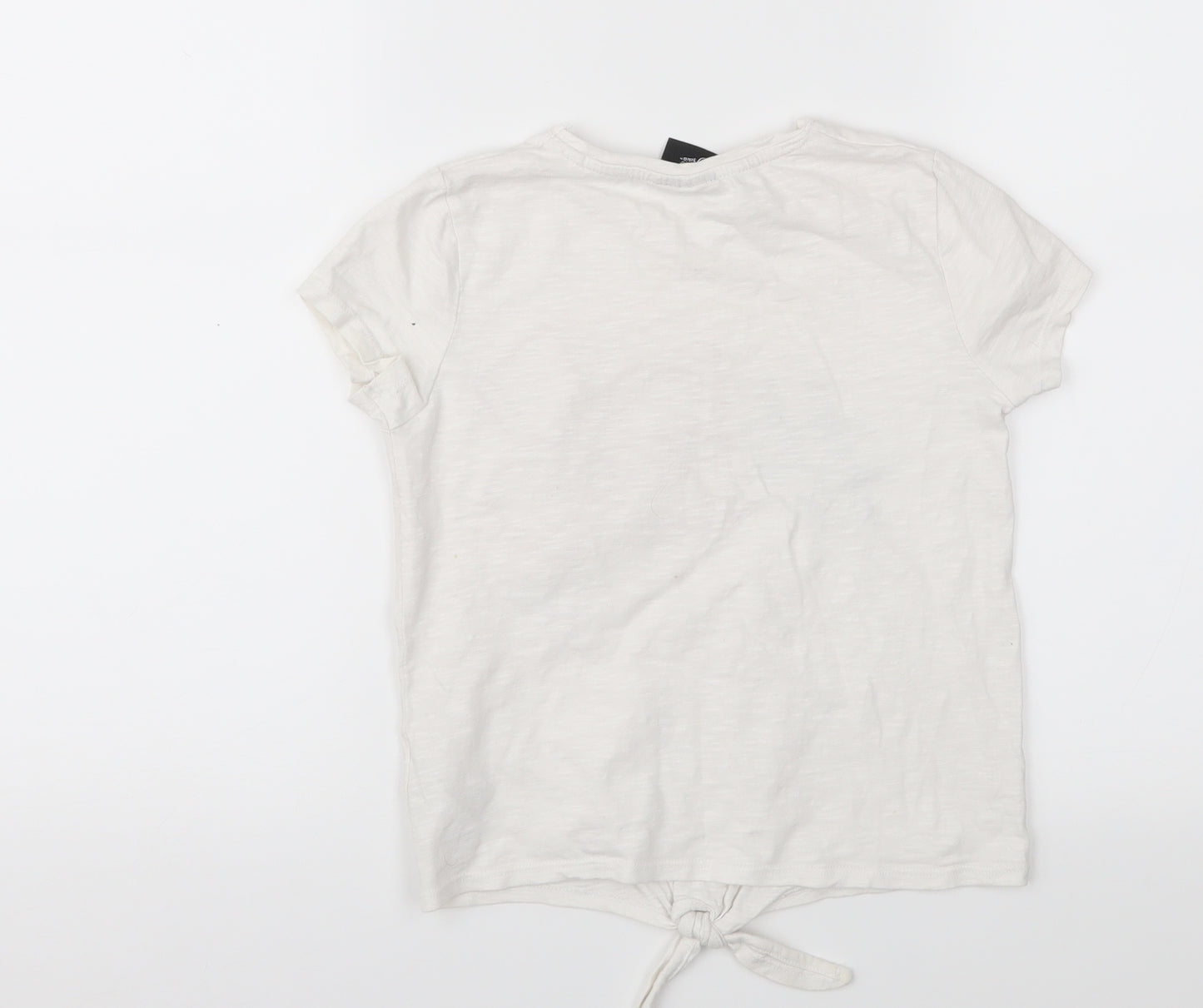 Nickelodeon Girls White  Jersey Basic T-Shirt Size 8-9 Years