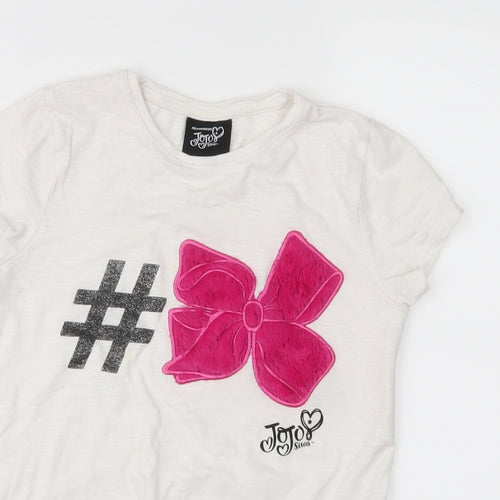 Nickelodeon Girls White  Jersey Basic T-Shirt Size 8-9 Years