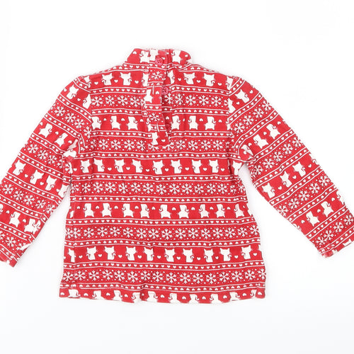 George Girls Red Fair Isle Jersey Basic T-Shirt Size 9-12 Months