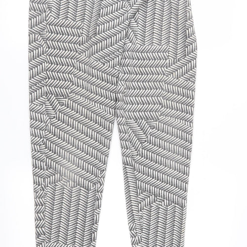 Zack Womens Grey Geometric  Trousers  Size 8 L28 in