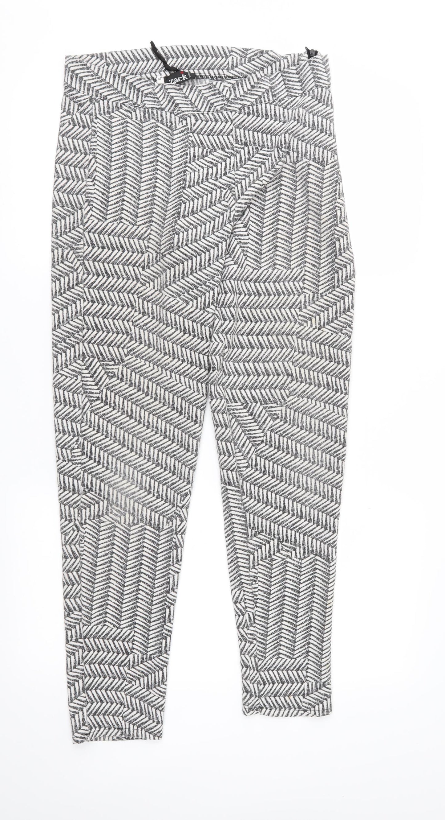 Zack Womens Grey Geometric  Trousers  Size 8 L28 in