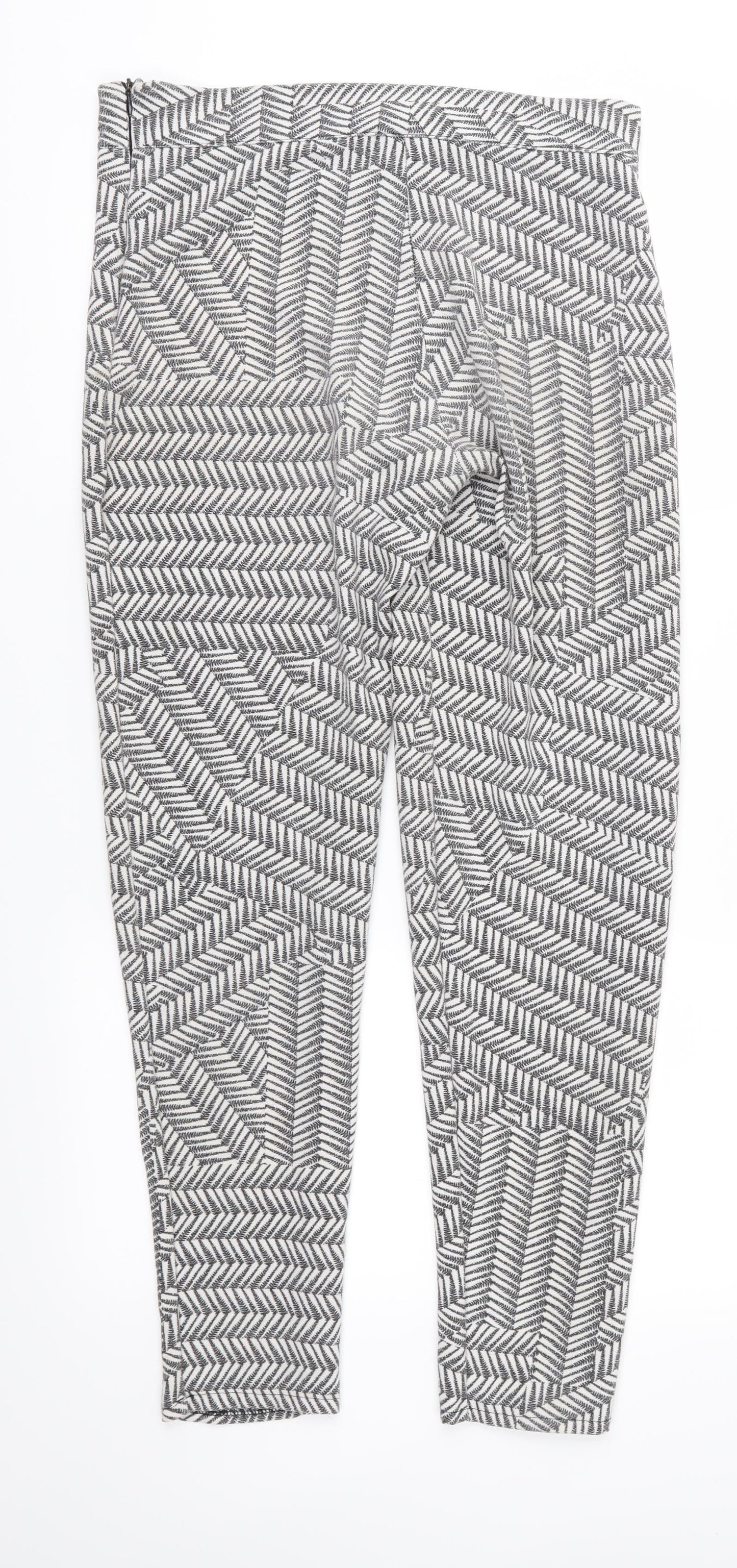 Zack Womens Grey Geometric  Trousers  Size 8 L28 in