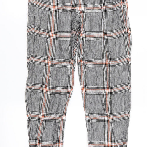 Bershka Womens Grey Check  Trousers  Size S L26 in