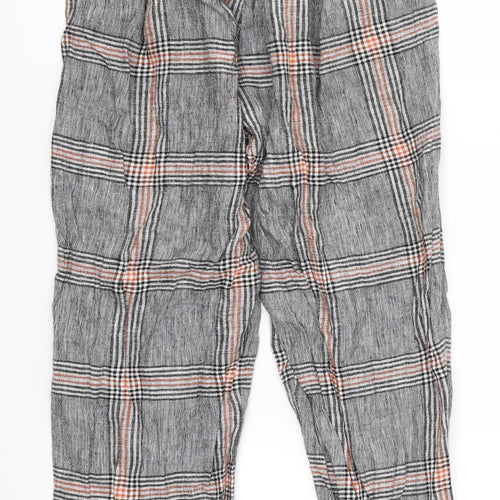 Bershka Womens Grey Check  Trousers  Size S L26 in