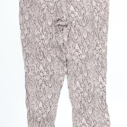 Primark Womens Brown Animal Print  Trousers  Size 4 L28 in