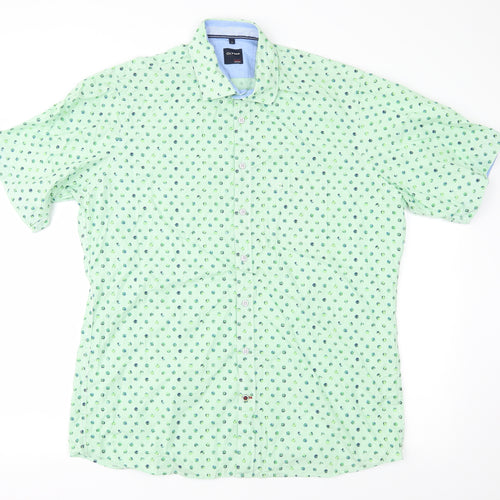Olymp Mens Green Geometric   Button-Up Size L
