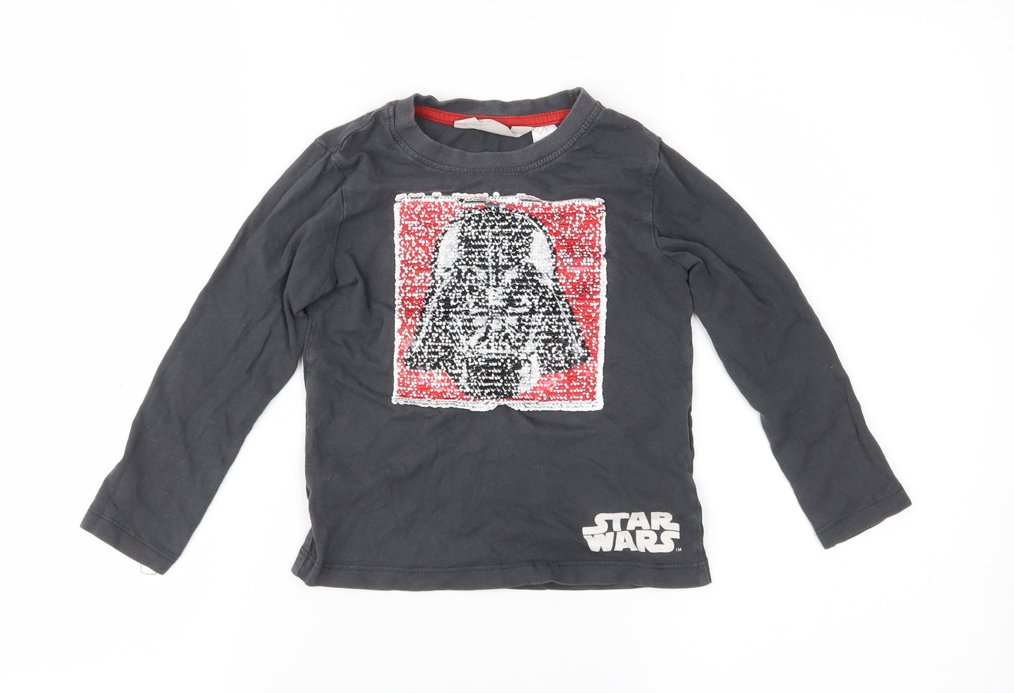 Star Wars Boys Grey  Jersey Basic T-Shirt Size 3-4 Years