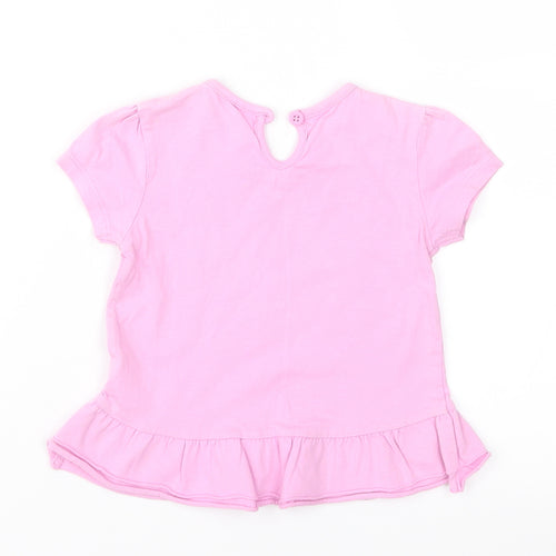 F&F Girls Pink  Jersey Basic T-Shirt Size 6-9 Months