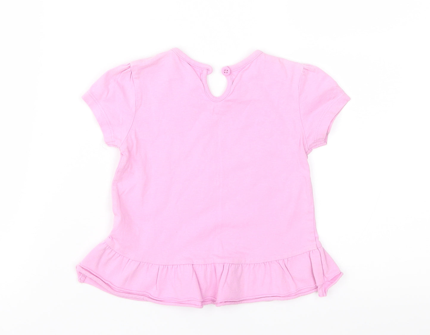 F&F Girls Pink  Jersey Basic T-Shirt Size 6-9 Months