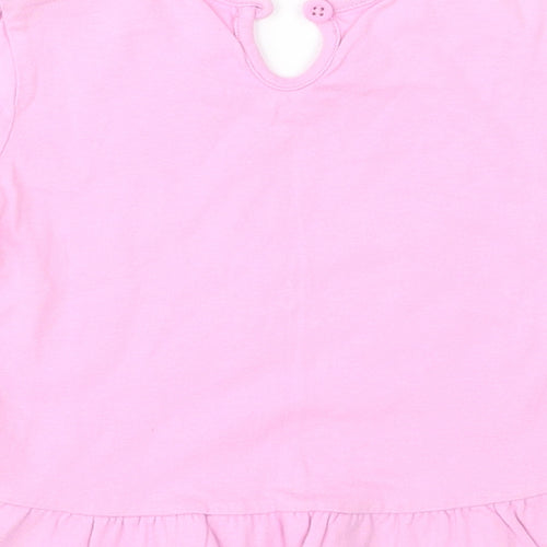 F&F Girls Pink  Jersey Basic T-Shirt Size 6-9 Months